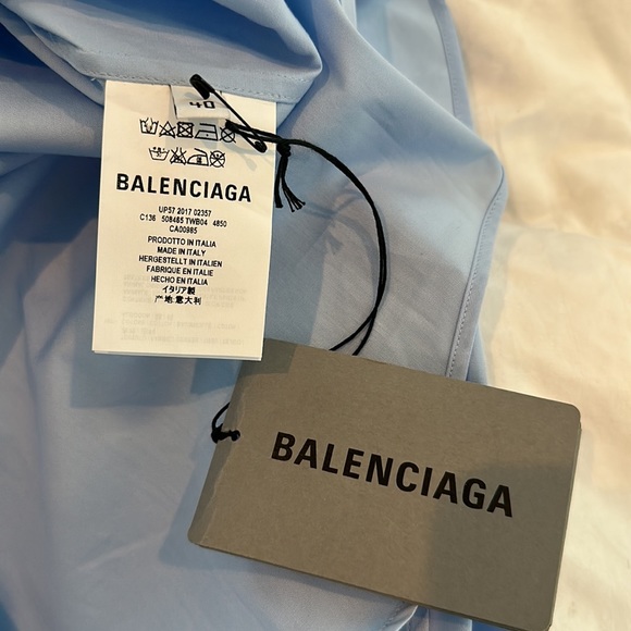 Men’s Balenciaga button down shirt blue new with tags 40 - Picture 3 of 4